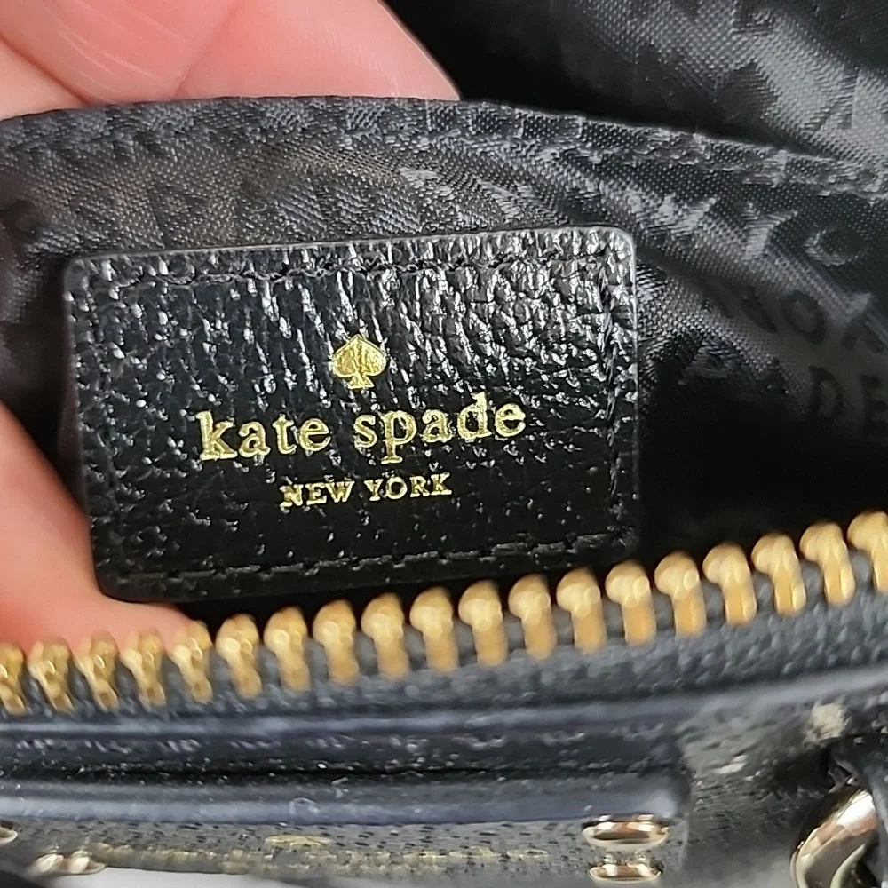 Kate Spade black mini Rachelle satchel purse handbag crossbody 100% cow leather - Picture 8 of 12